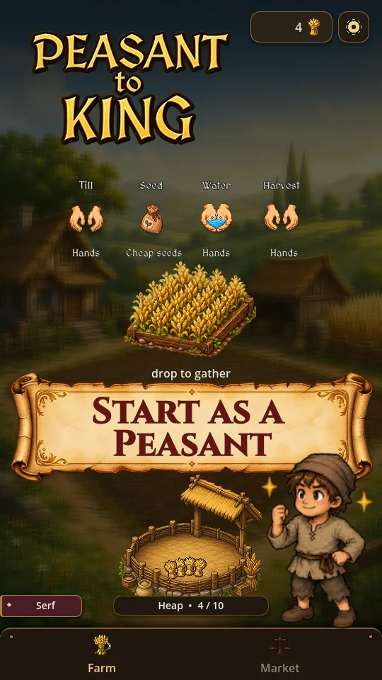 Peasant to King farming gameplay